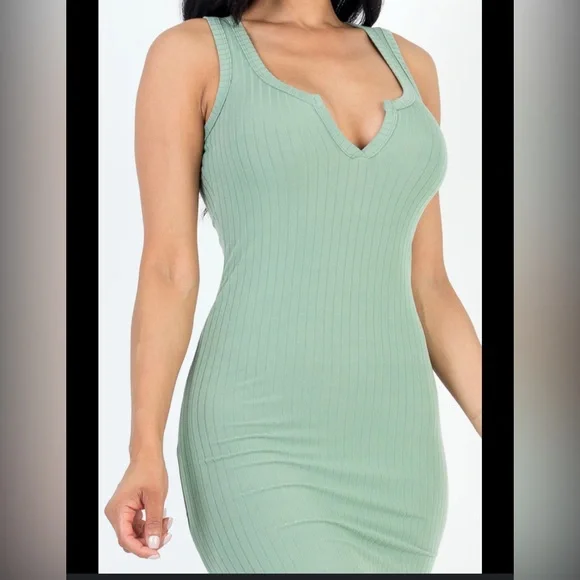 Absolutely Sage Green Midi Dress - Picture 2 of 3